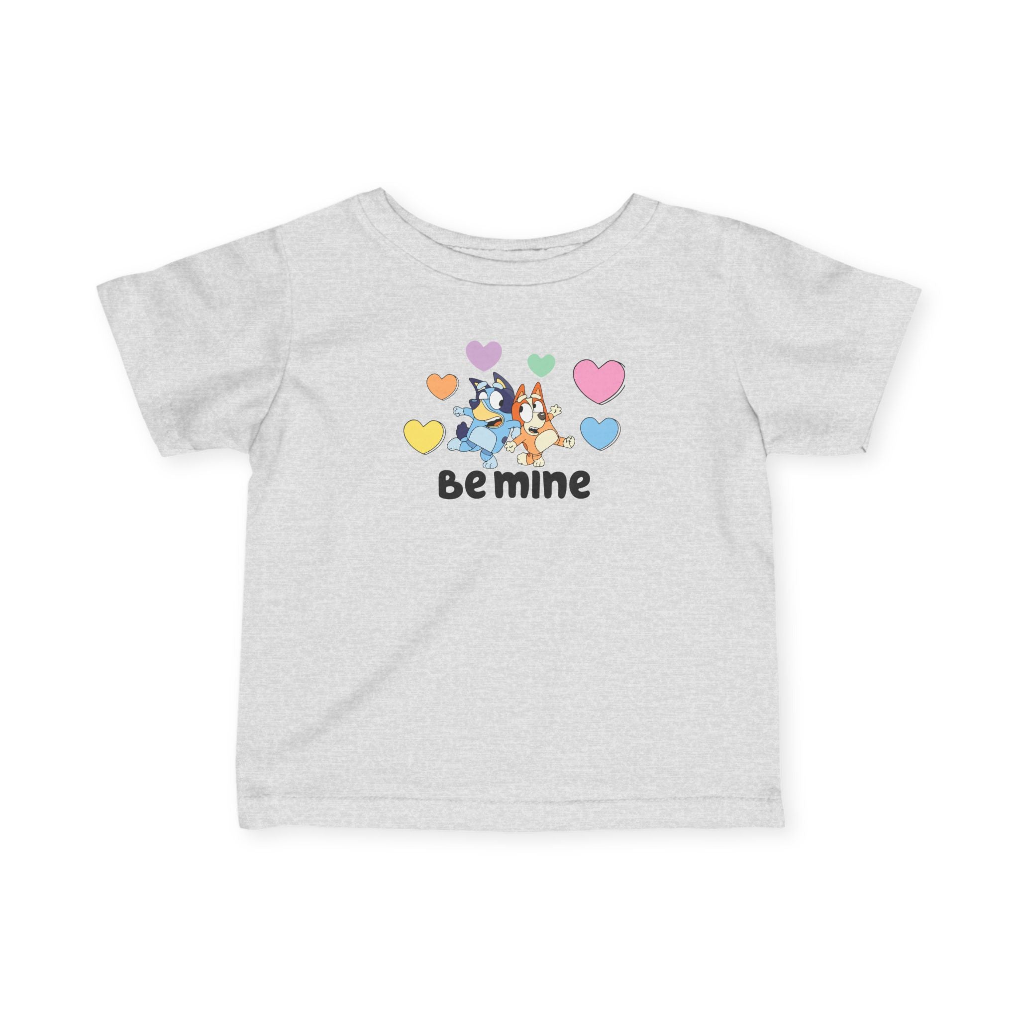 Infant Tee — Adorable 'Be Mine' Bluey Colorful Hearts (Valentine Baby Shirt)