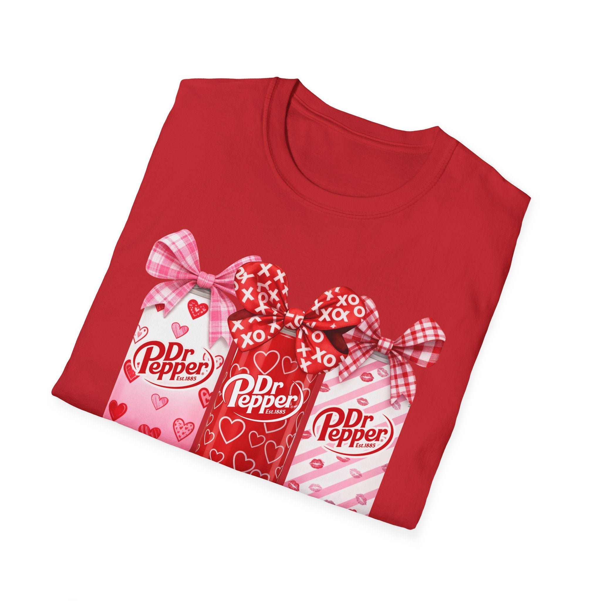 Valentine Dr Pepper Bottle Tee — Cute Heart Soda Design